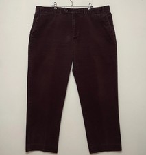 James Pringle Mens Corduroy Trousers 40W 28L Burgundy Straight Leg Jeans Pants
