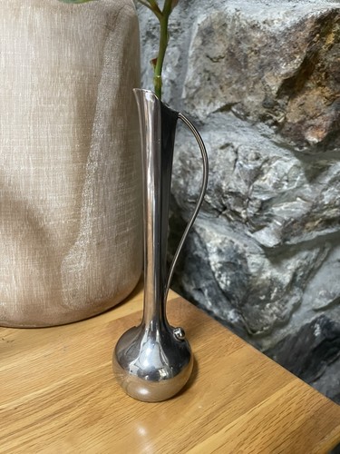 Vintage silver plate bud - silver, vase