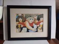 Beryl Cook 'Mop Heads' Black Framed Print 47cm x38cm. Ex Shop Stock.