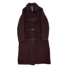GLOVERALL Overcoat Womens Duffle Coat Brown Wool M