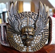 Ringspun Winged Skull Diamante