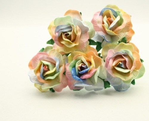 50x mulberry paper roses - mulberry,
