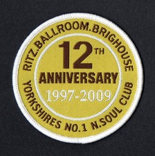 Ritz Ballroom Brighouse - Northern Soul - 12th Anniversary - Embroidered Patch 