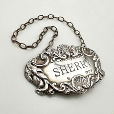 SHERRY DECANTER LABEL STERLING