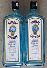 Empty Bombay Sapphire Gin Bottles x 2