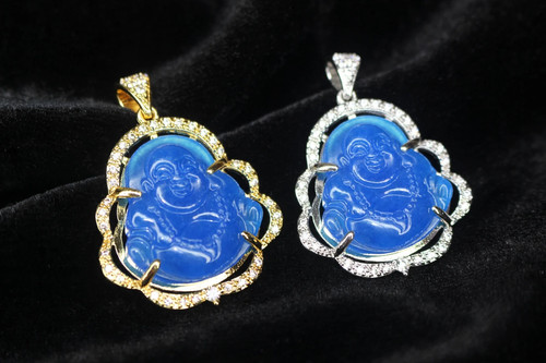 Happy buddha blue 2ct lab - buddha, 4.2ct