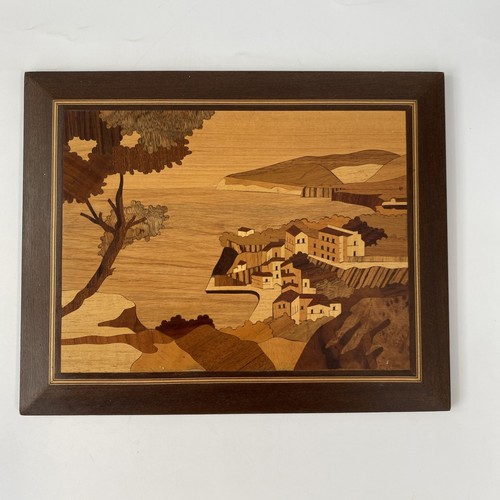 Marquetry picture seascape - marquetry,