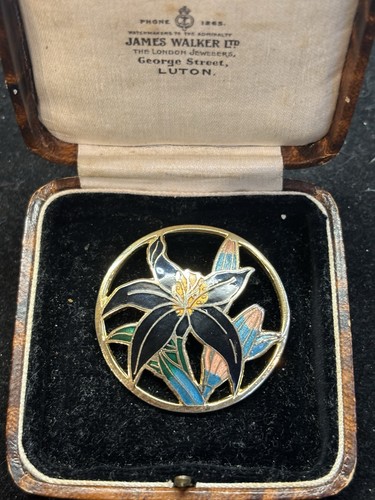 Vintage cloisonné enamel lily - vintage,
