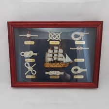 Nauticalia Vintage Style Wooden Shadow Box Framed Display With Boat Knots