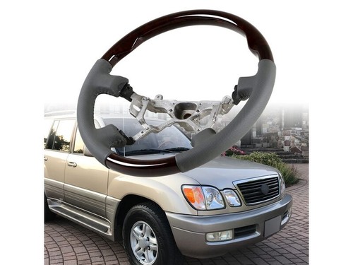 Steering wheel wood leather - wood,