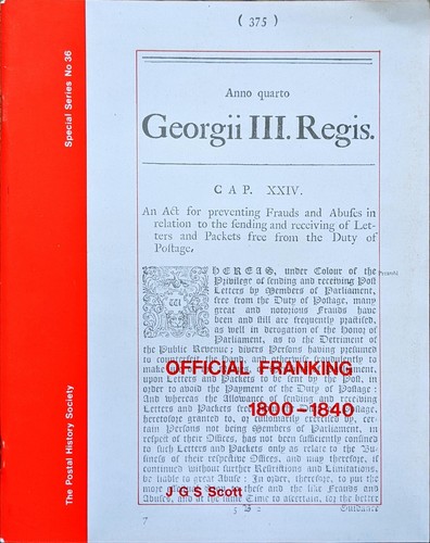 Official franking 1800 1840 - franking, 1800-1840