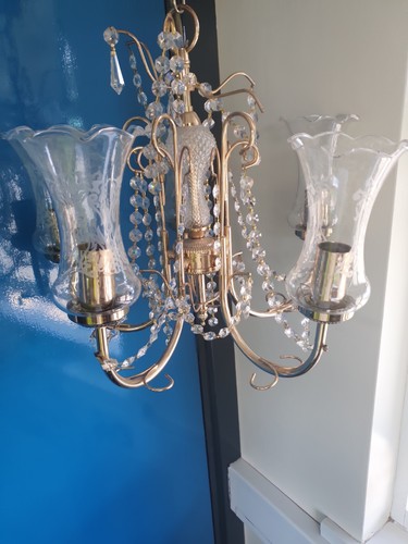 Brass chandelier arm - chandelier, antique
