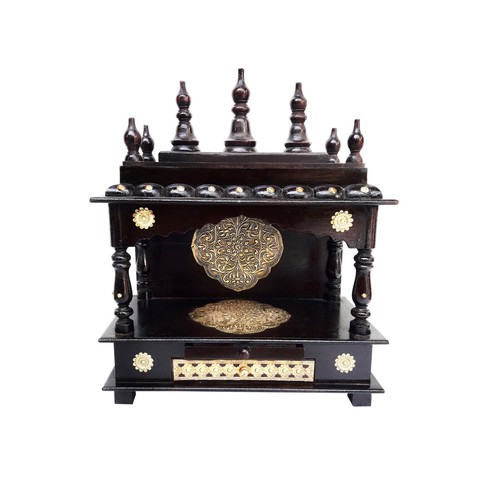 Wooden temple brass fitted - wooden,