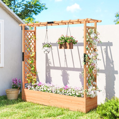 Wooden planter box with - wooden,