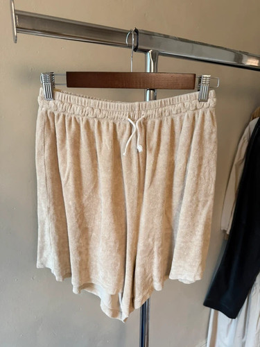 Cream terry towelling - towelling, shorts