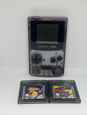 GameBoy Colour - Atomic Clear Purple Bundle Fully Working 2 Games