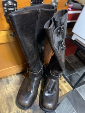 Rita Ora Wide Leg Brown Biker Boots Size 5