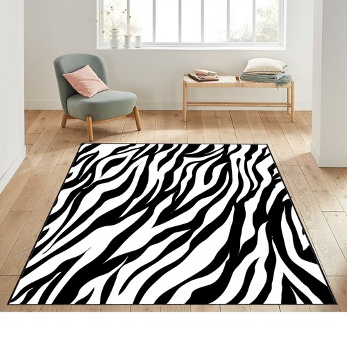 Zebra area rug - area, rectangular