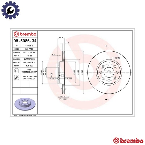Brake disc 5086 34 - brake,