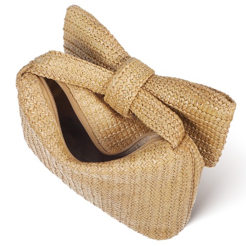 Straw clutch wallet ladies - straw,