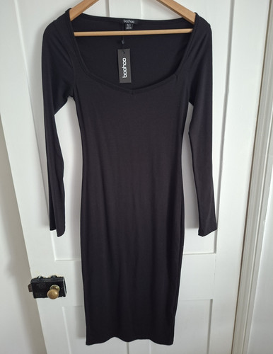 Boohoo black neck long - boohoo, v-neck