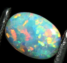 Certified Natural Australian Multi Color Fire White Opal 10x8 mm Oval Gemstone