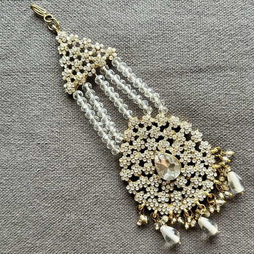 Jhumar passa gold headpiece - gold,