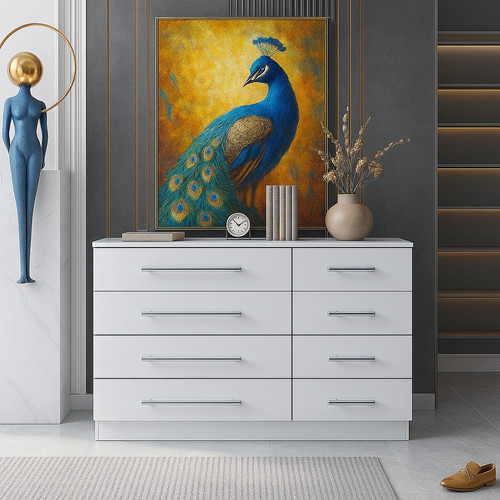 White drawer chest of - 8,