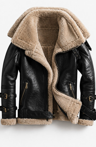Men sheepskin shearling b3 - sheepskin,