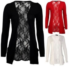 Womens Ladies Floral Lace Long