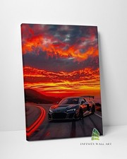 Sunset Race Car Canvas Art