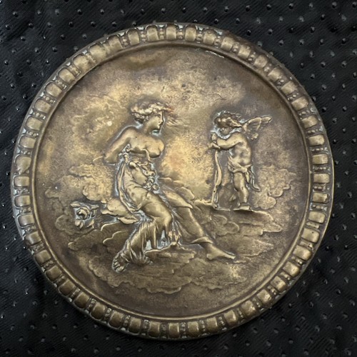 Antique bronze round - bronze,