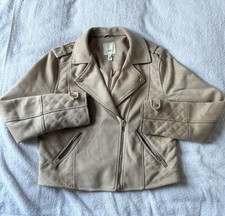 🤎WOMENS RIVER ISLAND BEIGE AVIATOR JACKET SIZE 14 🤎