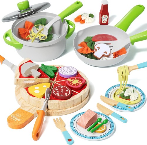 Wooden kitchen food toys - wooden,