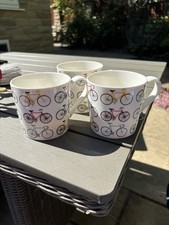 Set Of 3 Bike Coffee Tea Mugs. Cycling. Fun Collectible. VGC