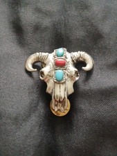 RAM Skull Pin Brooch Fashionable Jewelry Accessory