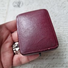 Antique 1900 Leather Jewelry Box Pendant Jewel Case Box