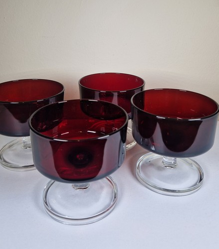 Set ruby red glass - set, 4