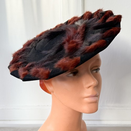 Vintage 1940s tilt hat dyed - vintage,