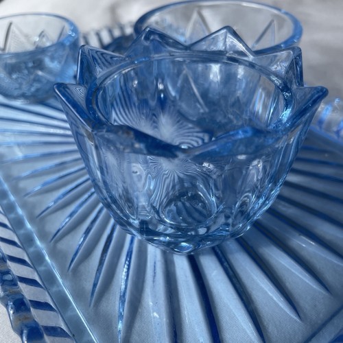 Vintage blue glass vanity - glass,
