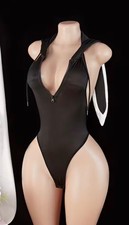 Sexy one-piece lingerie with an open back, deep V-neck, bunny costum role-play