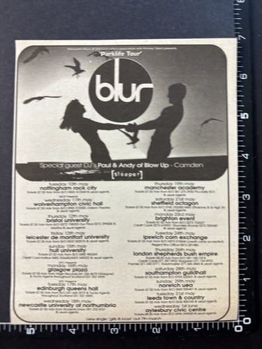 Blur girls and boys uk - -, tour