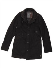 G-STAR Mens Pea Coat UK 36 Small Black Wool BX10