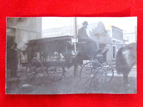Horse drawn hearse funeral - drawn,