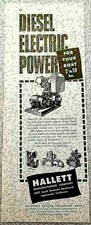 1947 Print Ad Hallett Marine Diesel Electric Power Generators Inglewood,CA