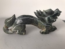 A Chinese Serpentine Qilin (Kylin) Figurine/Okimono