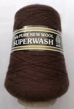 250g 2 Ply Pure New Wool Superwash  Shade - Peat For Machine Knitting 