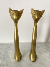 Pair of Brass Cat Figurines
