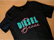 Diesel Brave T-shirt Graphic Print Crew Neck Black Uk Size XL Unisex Design