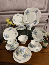 Vintage Royal Stafford Forget-Me-Not / Lilac Afternoon Tea Set 15 pieces